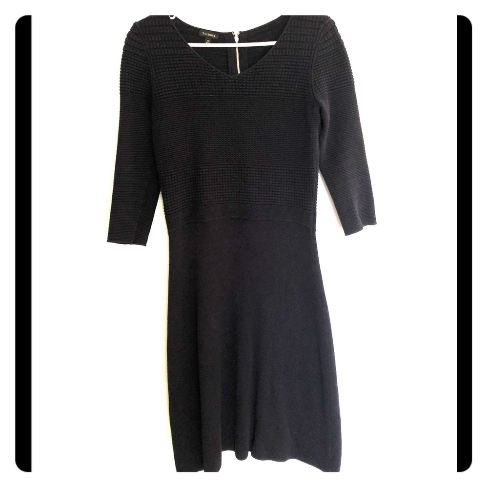 Navy Fit and Flare Sweater Dress